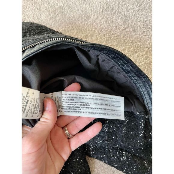 Abercrombie black speckled bomber jacket wool blend size S - Picture 7 of 12